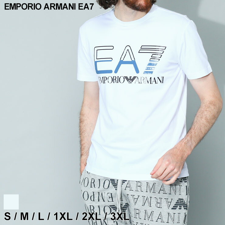 エンポリオ アルマーニ エンポリ EA7 EMPORIO ARMANI Tシャツ シャツ カットソー 半袖 トップス フロントロゴ クルーネック ブランド メンズ 白 シロ 大きいサイズあり EA73RPT07PJLBZ SALE_1_a