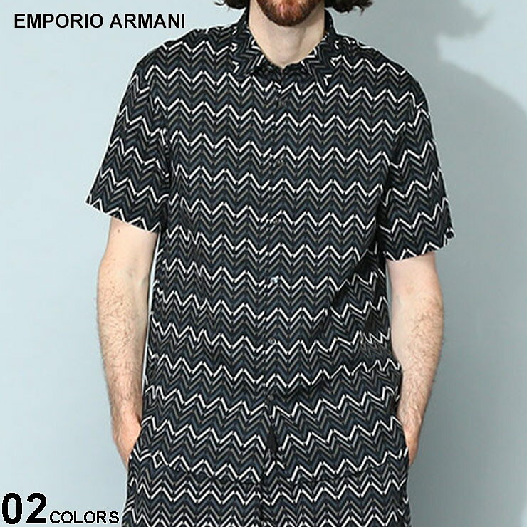 エンポリオ・アルマーニ エンポリオ アルマーニ エンポリ EMPORIO ARMANI シャツ 半袖シャツ 半袖 総柄 ロゴ プリント トップス ブランド メンズ 大きいサイズあり EA3R1CQ71NWDZ SALE_1_c