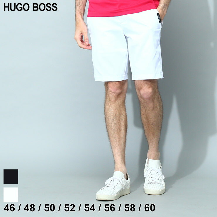 ヒューゴボス パンツ HUGO BOSS ショートパンツ ハーフパンツ メンズ ストレッチ 無地 ノータック 白 シロ 黒 クロ ブランド スリムフィット ボトムス ショーツ ゴルフウェア スポーツウェア 大きいサイズあり HB50487535 SALE_3_a