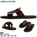 サンダルファクトリー サンダル メンズ SANDALS FACTORY レザーサンダル スライドサンダル ビット ブランド シューズ 靴 フラット レザー 大きいサイズあり SFM7590530 SALE_4_d