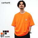 カーハート トップス メンズ Carhartt (カーハート) 無地 ロゴ ポケット付き クルーネック 半袖 Tシャツ メンズ カジュアル 男性 メンズファッション トップス ティーシャツ シンプル