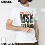 ディーゼル Tシャツ 半袖 DIESEL カットソー メンズ グラフィックプリント ロゴ クルーネック 白 シロ ブランド トップス シャツ レギュラーフィット コットン 大きいサイズあり DSA110690CATM SALE_1_a