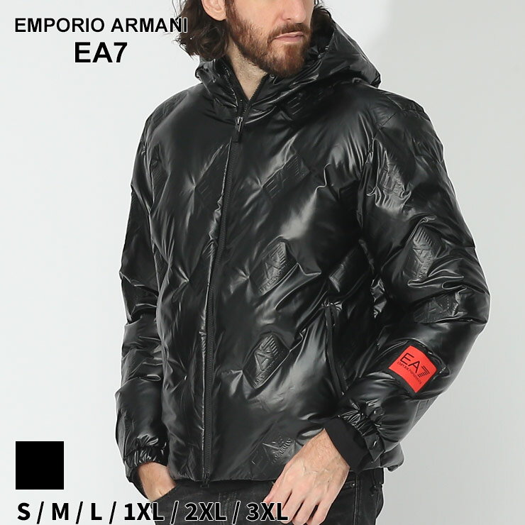 アルマーニ アウター EMPORIO ARMANI EA7 エンポリオアルマーニ メンズ エコダウン 中わた ロゴ型押し 黒 クロ ブランド ジャケット ブルゾン 大きいサイズあり EA76RPB34PNEIZ SALE_2_a