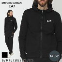 ◆エントリーでさらにポイント+4倍◆アルマーニ セットアップ メンズ EMPORIO ARMANI EA7 エンポリオアルマーニ ロゴ パーカー ロングパンツ クロ 黒 ブランド 上下セット スウェット スポーツ レギュラーフィット 大きいサイズあり EA78NPV80PJ05Z SALE_1_e