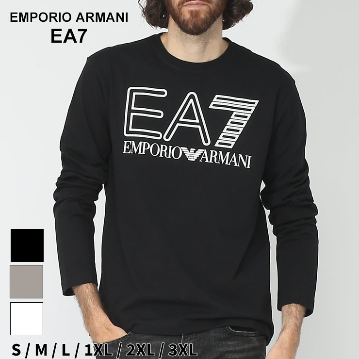 エンポリオ・アルマーニ アルマーニ Tシャツ 長袖 メンズ EMPORIO ARMANI EA7 エンポリオアルマーニ ロンT ロゴ プリント 白 シロ 黒 クロ ブランド トップス 大きいサイズあり EA76RPT04PJFFZ SALE_1_b