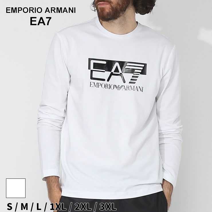 エンポリオ・アルマーニ アルマーニ Tシャツ 長袖 メンズ EMPORIO ARMANI EA7 エンポリオアルマーニ ロンT ロゴ プリント クルーネック シロ 白 ブランド トップス レギュラーフィット 大きいサイズあり EA76RPT64PJ03Z SALE_1_b