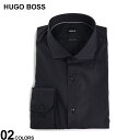 ヒューゴボス ビジネスシャツ メンズ ヒューゴボス シャツ メンズ HUGO BOSS ドレスシャツ ワイシャツ カットシャツ シャドーチェック 長袖 黒 クロ 水色 アオ ブランド ビジネス フォーマル レギュラーフィット 大きいサイズあり HBJOE10251077 SALE_1_c