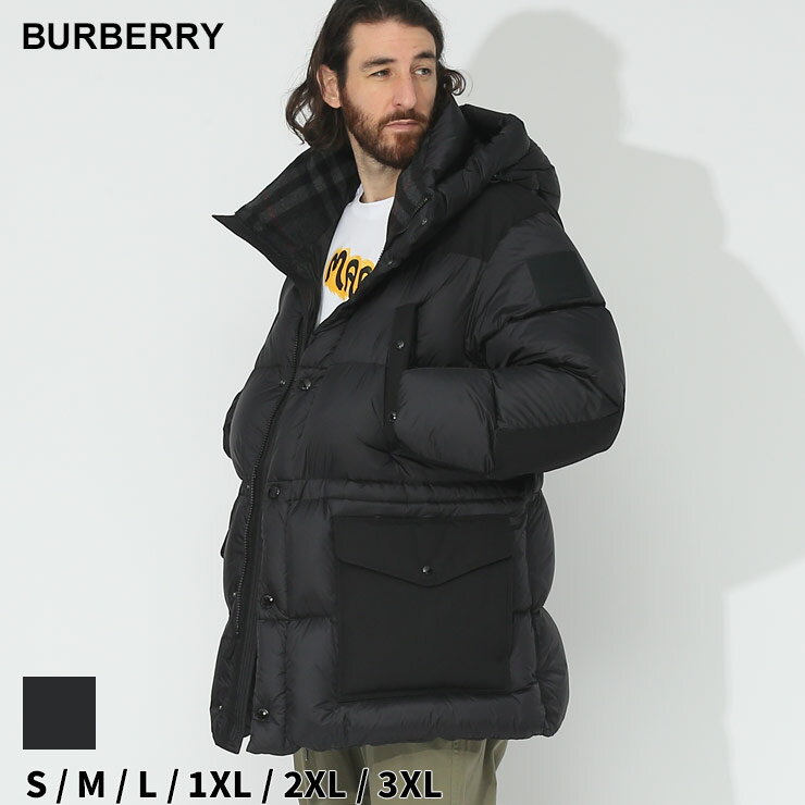 バーバリー バーバリー ダウン BURBERRY メンズ ダウンジャケット ダウンコート ミドル丈 ハイネック フーデッド ブランド ジャケット ブルゾン リラックスフィット 大きいサイズあり BB8073307