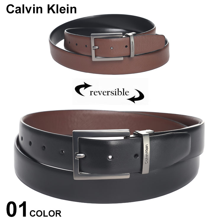 カルバンクライン ベルト（メンズ） カルバンクライン ベルト Calvin Klein ビジネスベルト ロゴ リバーシブル スムース 黒 クロ 茶色 チャイロ ブランド レザー ベルト フォーマル 調節可能 CK11CK010022 SALE_6_a