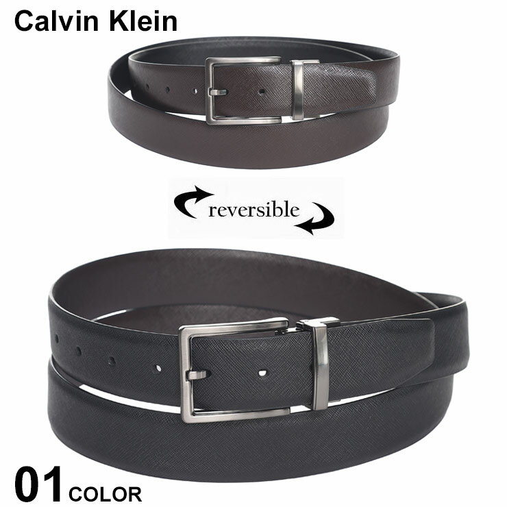 カルバンクライン ベルト（メンズ） カルバンクライン ベルト Calvin Klein ビジネスベルト ロゴ リバーシブル スムース 黒 クロ 茶色 チャイロ ブランド レザー ベルト フォーマル 調節可能 11CK010027 SALE_6_a