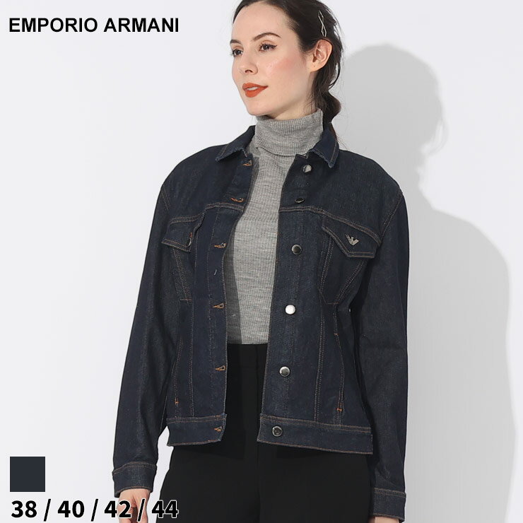 アルマーニ デニムジャケット EMPORIO ARMANI エンポリオアルマーニ レディース Gジャン イーグル ロゴ デニム 紺 ネービー 濃紺 ブランド アウター ブルゾン 大きいサイズあり EAL8N2B822DGSZ SALE_8_a