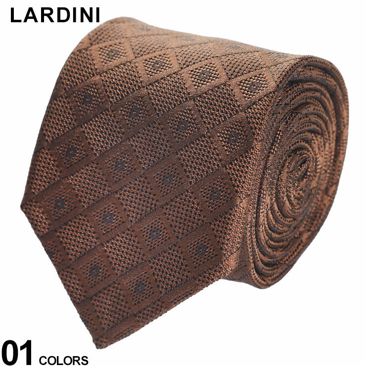 ラルディーニ ラルディーニ ネクタイ LARDINI メンズ スクエア 茶色 チャイロ ブランド ビジネス タイ シルク100％ ギフト プレゼント LDCRC8IT61124 SALE_6_d