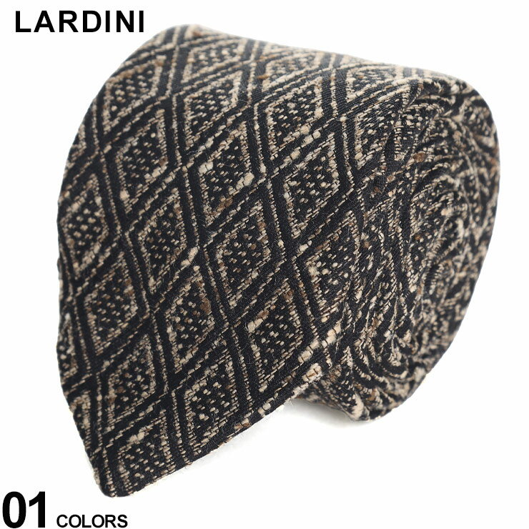 ラルディーニ ラルディーニ ネクタイ LARDINI メンズ ダイヤ柄 黒 クロ ブランド ビジネス タイ シルク混 ギフト プレゼント LDCRC8IT61130