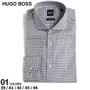 ヒューゴボス ビジネスシャツ メンズ ヒューゴボス シャツ メンズ HUGO BOSS ドレスシャツ ワイシャツ カットシャツ チェック コットン 長袖 ブランド ビジネス フォーマル スリムフィット 大きいサイズあり HBHANK10251088 SALE_1_c