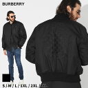 バーバリー ジャケット BURBERRY メンズ アウター チェッカークレスト ナイロン ボマージャケット 黒 クロ ブランド MA-1 ブルゾン 中綿 リラックスフィット BB8071725