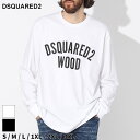 ディースクエアード Tシャツ 長袖 DSQUARED2 メンズ ロンT ロゴ プリント クルーネック シロ 白 クロ 黒 ブランド トップス 大きいサイズあり D2GD1317S20694 SALE_1_b