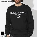 ◆エントリーでさらにポイント+4倍◆ドルチェ＆ガッバーナ トレーナー DOLCE&GABBANA メンズ スウェット ロゴ プリント 刺繍 クルーネック クロ 黒 ブランド トップス プルオーバー 長袖 大きいサイズあり DGG9ACGZFU7DU