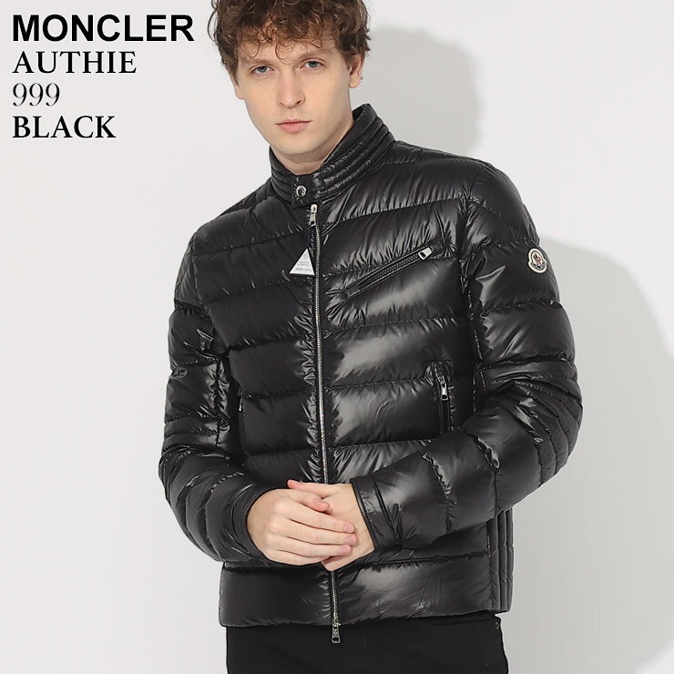 モンクレール ダウンジャケット メンズ MONCLER ダウン バイカー ライダース シングル AUTHIE オーシー 黒 クロ ブランド アウター ジャケット ブルゾン スリムフィット 大きいサイズあり MCAUTHIE3