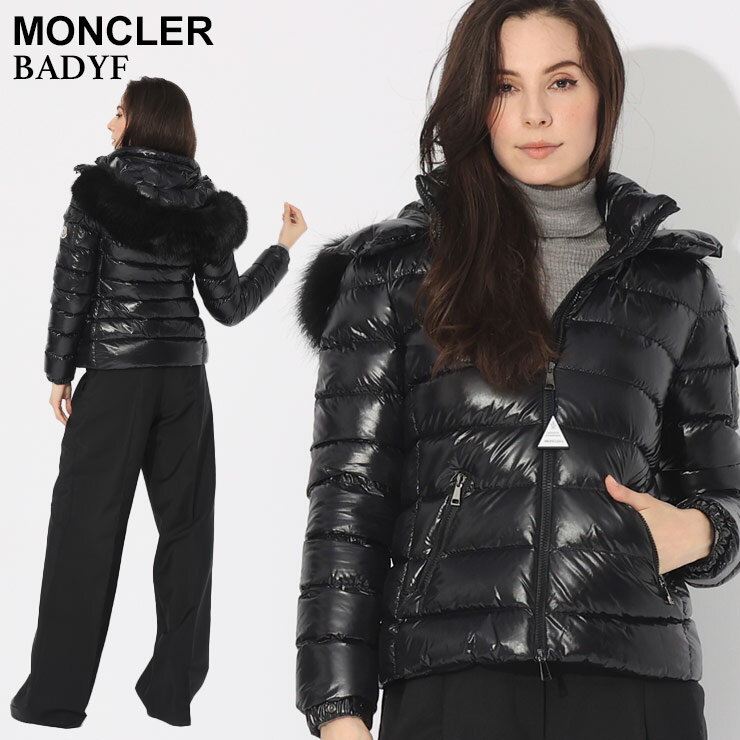 モンクレール ブルゾン レディース モンクレール ダウンジャケット レディース MONCLER ダウン ショートダウン ロゴ フェイクファー BADYF バディフ クロ 黒 ブランド アウター ジャケット ブルゾン スリムフィット MCLBADYF3