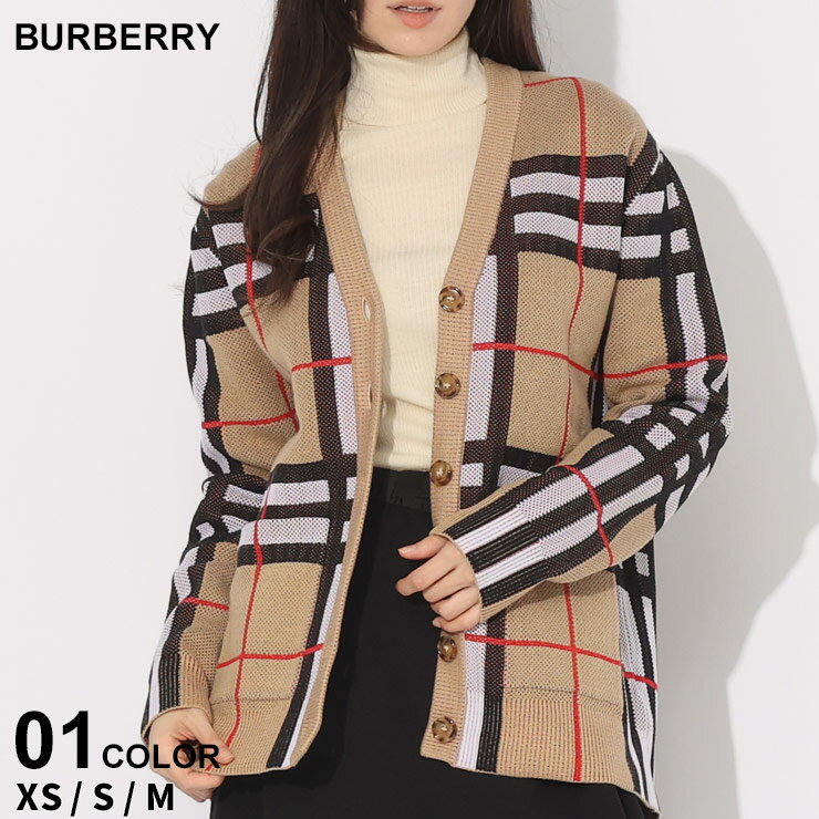 バーバリー カーディガン BURBERRY レディース チェック テクニカルコットン カーディガン ブランド トップス ニット カーデ 長袖 ジャガード リラックスフィット BBL8070353 SALE_8_a