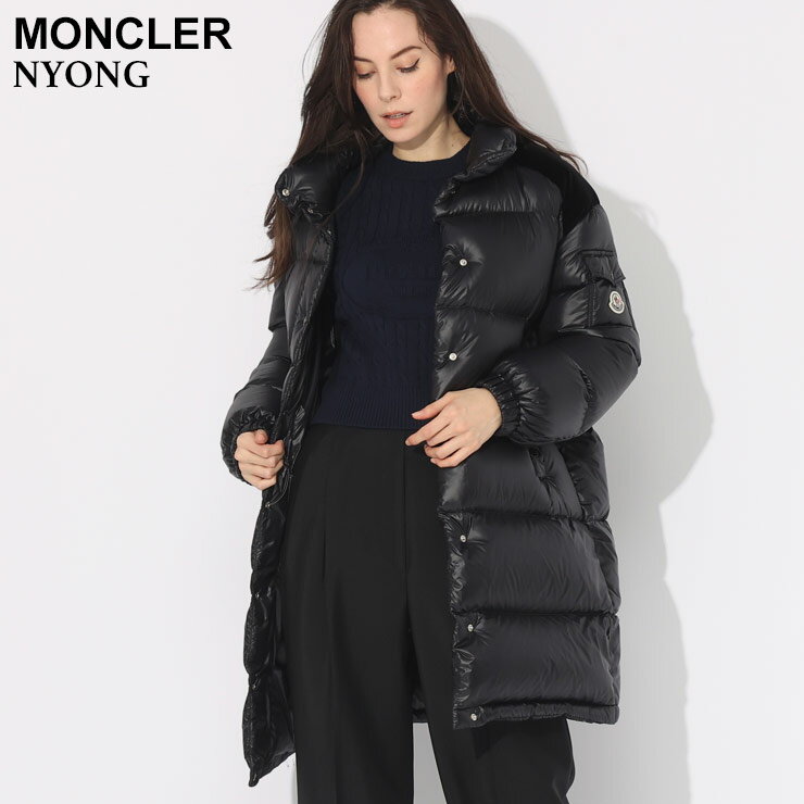 モンクレール モンクレール ダウンジャケット レディース MONCLER ダウン ダウンコート フルボタン ロング NYONG ニョング 黒 クロ ブランド アウター ブルゾン スタンド 軽量 ルーズフィット 大きいサイズあり MCLNYONG3