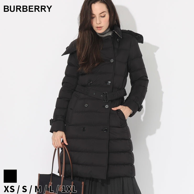 バーバリー ダウンコート BURBERRY ダウン レディース ロングダウン ナイロン フーデッド パファーコート 黒 クロ ブランド アウター フード ブルゾン スリムフィット 大きいサイズあり BBL8044680 SALE_8_a