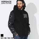 ヴェルサーチェ アウター VERSACE JEANS COUTURE メンズ ジャケット キルティング グラフィティロゴ 中綿 黒 クロ ブランド ブルゾン フード 大きいサイズあり ベルサーチ VC75GASD13CFD73