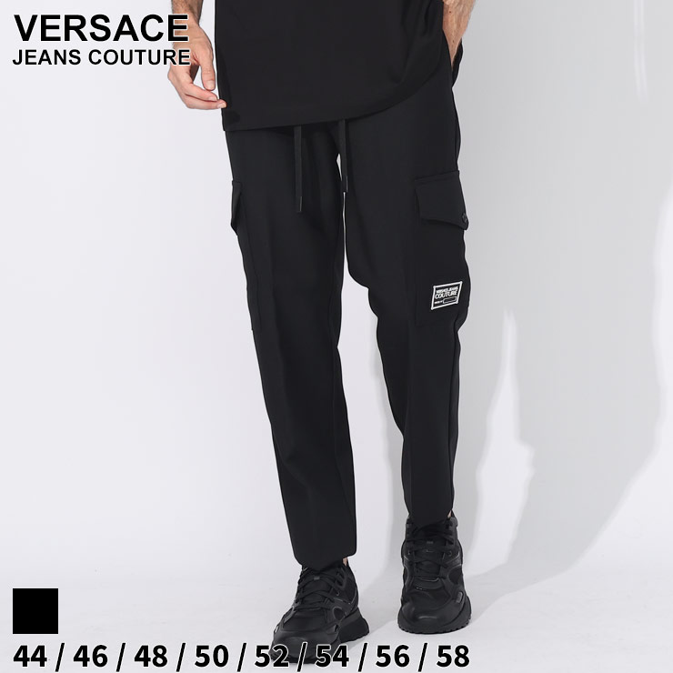 ヴェルサーチェ パンツ VERSACE JEANS COUTURE メンズ カーゴパンツ ロゴ ウエストコード クロ 黒 ブランド ボトムス ロングパンツ 大きいサイズあり ベルサーチ VC75GAA102N0136 sale_3_a