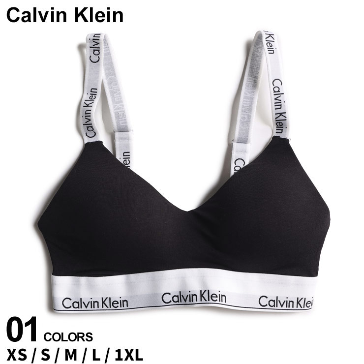 カルバン・クライン カルバンクライン アンダーウェア Calvin Klein レディース 下着 ブラジャー ロゴ ストラップ ノンワイヤー ライトリーブラレット クロ 黒 ブランド 大きいサイズあり CKLQF7059 SALE_8_a