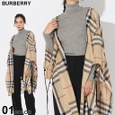 バーバリー マフラー（レディース） バーバリー ケープ BURBERRY レディース ストール コットン チェック ドローコード ケープ ブランド アウター チェック ギフト プレゼント BBL8072618 SALE_8_a