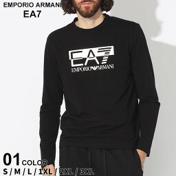 エンポリオ・アルマーニ アルマーニ Tシャツ 長袖 EMPORIO ARMANI EA7 エンポリオアルマーニ メンズ ロンT ロゴ プリント クルーネック 黒 クロ ブランド トップス レギュラーフィット 大きいサイズあり EA76RPT64PJ03Z SALE_1_a