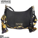 ヴェルサーチェ バッグ VERSACE JEANS COUTURE レディース ショルダーバッグ ハンドバッグ ロゴ 2WAY スカーフストラップ 黒 クロ ブランド 鞄 トートバッグ ホーボーバッグ ハーフムーン ベルサーチ VCL75VA4BAF SALE_5_a