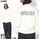 オーエーエムシー トレーナー OAMC メンズ スウェット 裏起毛 プリント クルーネック WORLD CREWNECK シロ 白 ブランド トップス プルオー...