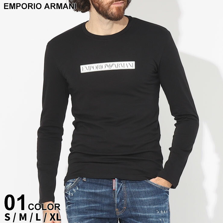 エンポリオ・アルマーニ クーポン利用でさらに500円OFF アルマーニ Tシャツ 長袖 EMPORIO ARMANI エンポリオアルマーニ メンズ ロンT ロゴ クロ 黒 ブランド トップス 大きいサイズあり EAU1110233F517 sale_1_a