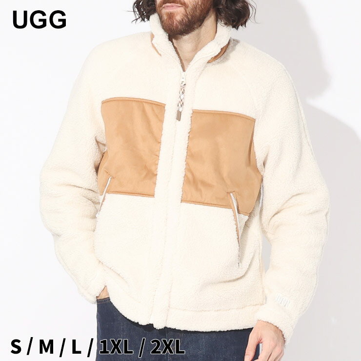 UGG アグ アウター メンズ ボアジャケット 切り替え フルジップ Keane Full Zip Jacket シロ 白 ブランド ジャケット ブルゾン スタンド 大きいサイズあり UGG1144314