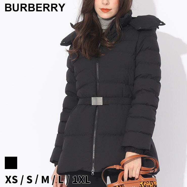 バーバリー ダウンジャケット レディース バーバリー ダウン BURBERRY レディース ダウンジャケット ベルテッドダウン パファージャケット クロ 黒 ブランド アウター ジャケット ブルゾン スリムフィット 大きいサイズあり BBL8072137