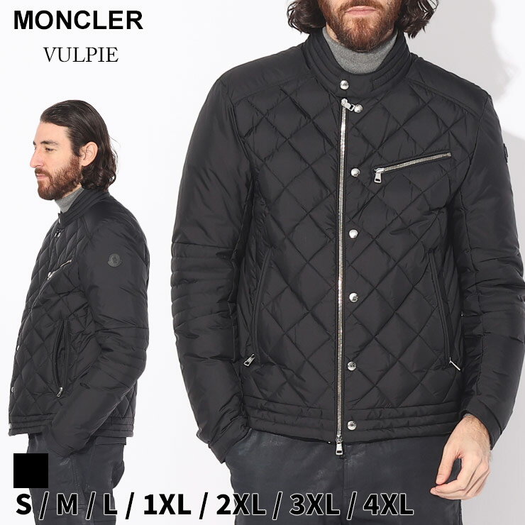 モンクレール モンクレール ダウン メンズ MONCLER ダウンジャケット ライトダウン ショートダウン キルティング バイカージャケット VULPIE ヴァルピー 黒 クロ ブランド ジャケット ブルゾン 撥水生地 スリムフィット 大きいサイズあり MCVULPIE3