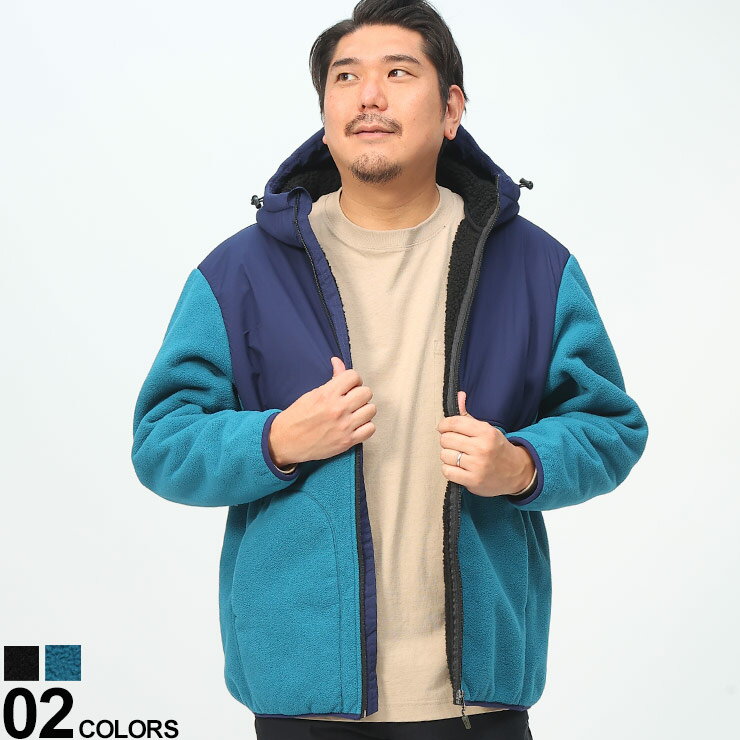 大きいサイズ メンズ B＆T CLUB (ビーアンドティークラブ) EVOL-TEX 撥水 防風 フルジップ フリース ジャケット ブルゾン 裏ボア パーカー 5452133