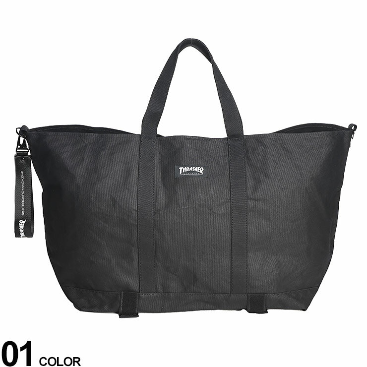 大きいサイズ メンズ THRASHER (スラッシャー) スケートボードがつけられる BIG トートバッグ SKATING TOTE 大きい トート スケート 23A5THR370SZD22