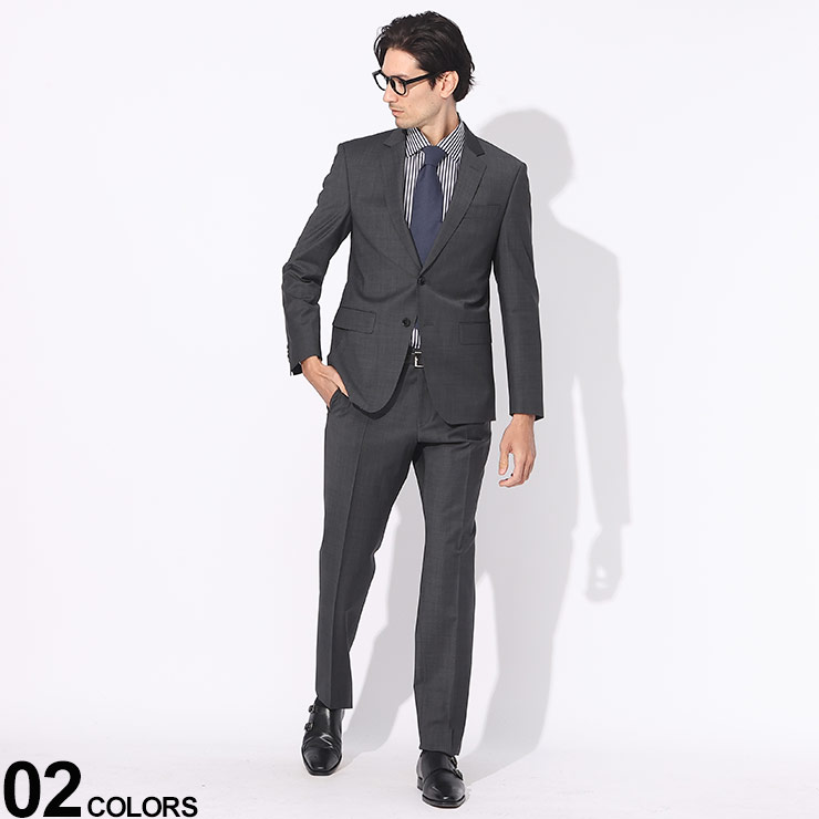 ヒューゴボス スーツ HUGO BOSS メンズ ビジネススーツ ストレッチ シングル SLIMFIT グレー 紺 ネービー ブランド ビジネス フォーマル 大きいサイズあり HBHG10253837P