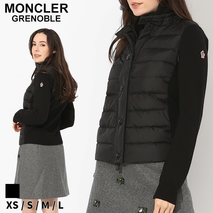 モンクレール モンクレール ダウン レディース MONCLER GRENOBLE ダウンジャケット カーディガン ニット フロントダウン ニットジャケット 黒 クロ ブランド アウター ジャケット ブルゾン 大きいサイズあり MCGNL9B00012A94