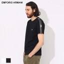 アルマーニ Tシャツ EMPORIO ARMANI エンポリオアルマーニ メンズ 半袖 カットソー ロゴ ライン 黒 クロ 白 シロ ブランド トップス シャツ 大きいサイズあり EAS2118454R475