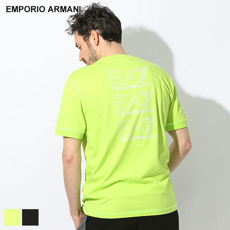 アルマーニ Tシャツ EMPORIO ARMANI EA7 エンポリオアルマーニ メンズ カットソー 半袖 バックプリント 黒 クロ ブランド トップス シャツ 大きいサイズあり EA73DUT02PJTJZ SALE_1_a