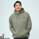 ◆エントリーでさらにポイント+4倍◆大きいサイズ メンズ GENUINE DICKIES (ジェニュインディッキーズ) フクレジャカード ワンポイント刺繍 プルオーバー 長袖 パーカー パーカー プルパーカー フード スウェット 春 秋 41606181