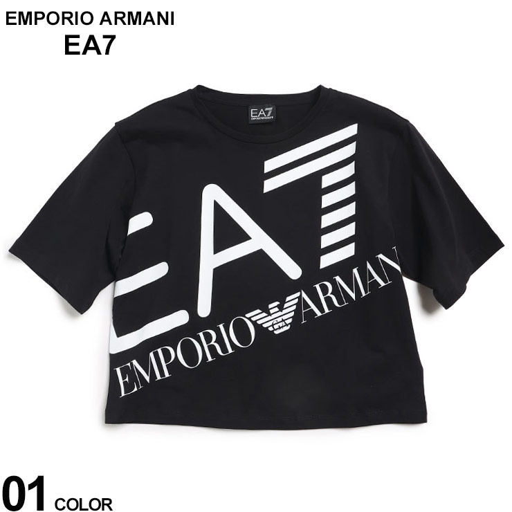 アルマーニ EMPORIO ARMANI EA7 レディース Tシャツ エンポリオアルマーニ BIGロゴ クルーネック 半袖ブランド トップス シャツ EA7L3DTT23TJRQZ SALE_8_a