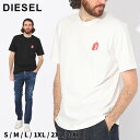 ディーゼル ディーゼル Tシャツ DIESEL メンズ カットソー 半袖 ショッパーバッグ ロゴ プリント シロ 白 クロ 黒 ブランド トップス シャツ 大きいサイズあり DSA129640KKAJ SALE_1_a