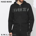 ヒューゴボス パーカー HUGO BOSS メンズ ジップパーカー スウェット ロゴ 黒 クロ ブランド トップス 長袖 セットアップ対応 レギュラーフィット 大きいサイズあり HB50510630 SALE_1_e