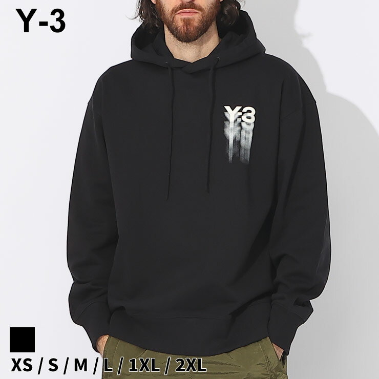 Y-3 パーカー ワイスリー メンズ フーディー オーガニックコットン Y-3ロゴ GFX HOODIE 黒 クロ ブランド トップス 長袖 大きいサイズあり Y3IZ3169 SALE_1_e