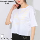 アルマーニ EMPORIO ARMANI EA7 レディース Tシャツ エンポリオアルマーニ BIGロゴ クロップド 半袖 シロ 白 ブランド トップス シャツ 大きいサイズあり EA7L3DTT23TJRQZ SALE_8_a