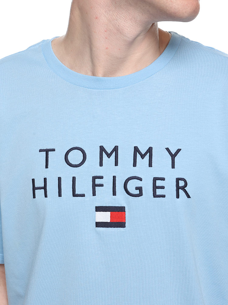 TOMMY HILFIGER (トミーヒルフィガー) ロゴ刺繍 クルーネック 半袖 Tシャツ STACKED TOMMY EMB TEEメンズ 男性 トップス シャツ Tシャツ クルー 半袖 コットン 78J9703